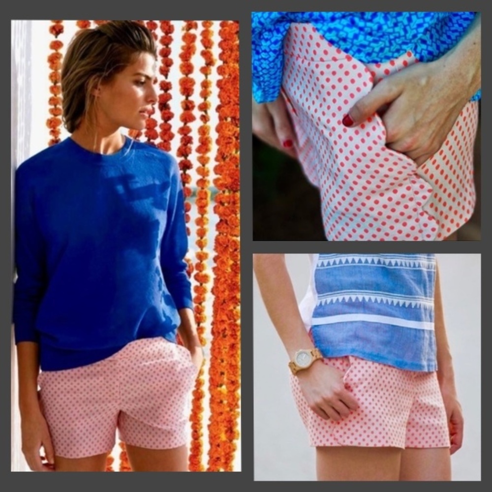 J. Crew Scallop Pocket Polka Dot Shorts
